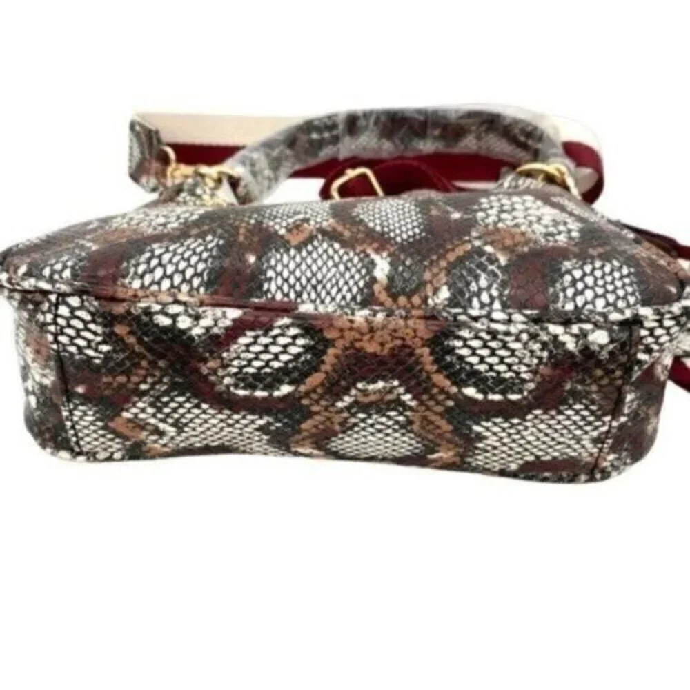 INC International Concepts Zaree Snakeskin Python Print Shoulder Crossbody Bag